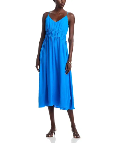 Theory Gathered V Tie Dress In Blue