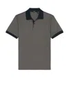 Theory Geometric Jacquard Polo In Baltic & Earl Grey