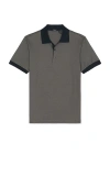 Theory Geometric Jacquard Polo In Baltic & Earl Grey