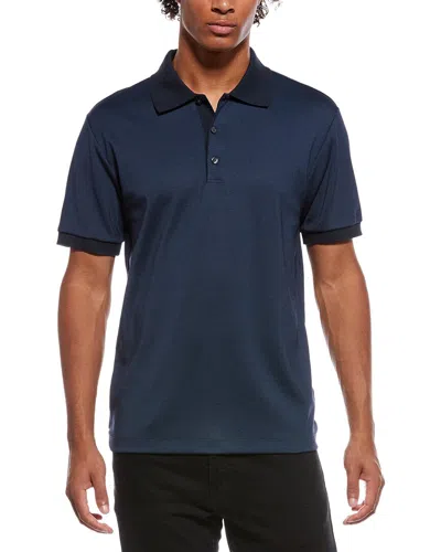 Theory Geo Modern Jacquard Polo Shirt In Blue