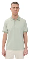 Theory Geo Polo Mod Jacquard Greenstone/lt Greenstone In Greenstone/lt Greenstone