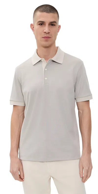 Theory Geo Polo Mod Jacquard Sand/walnut