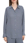 Theory Geo Print Relaxed Button-up Shirt In Sapphire Multi
