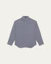 Theory Geometric Boyfriend Shirt In Spphre Mlt