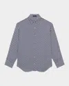 Theory Geometric Boyfriend Shirt In Spphre Mlt
