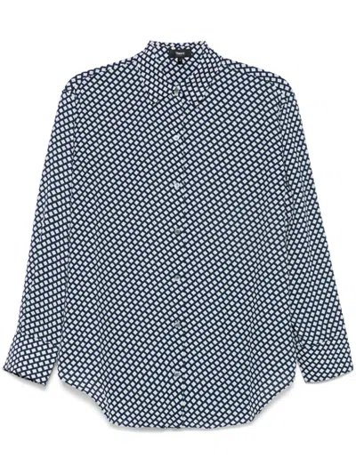 Theory Geometric-pattern Shirt In Blue
