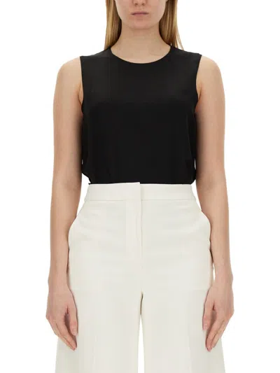 Theory Silk Straight Shell Top In Black