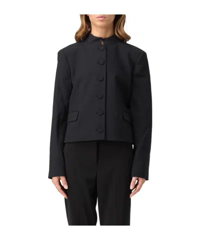 Theory Giacca Button-up Cropped Jacket In Black
