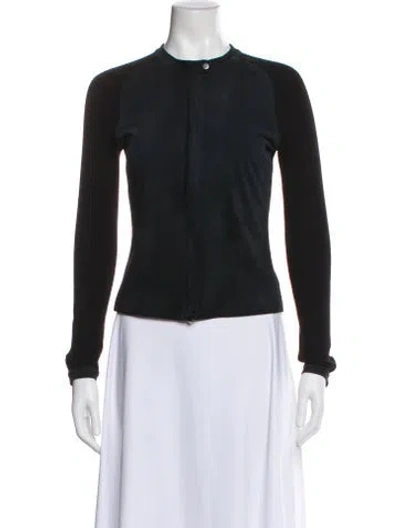 Pre-owned Theory Goat Leather Evening Jacket In Black