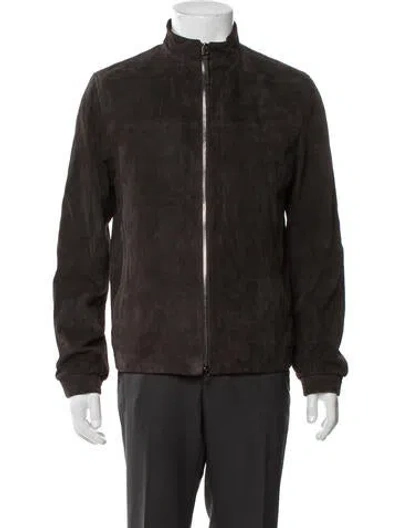 Pre-owned Theory Goat Leather Jacket In Brown