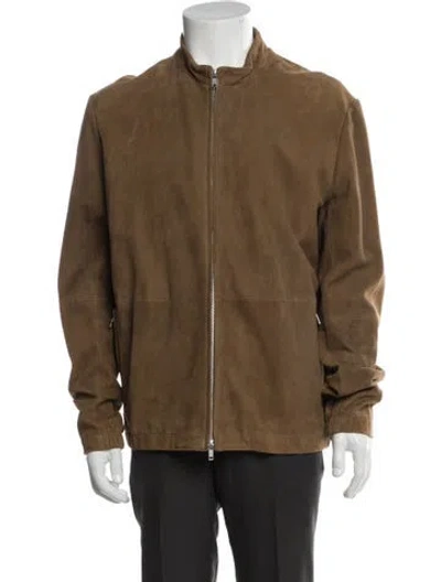 Pre-owned Theory Goat Leather Jacket In Neutral