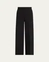 Theory Good Crunch High-waist Wide-leg Trousers In Black