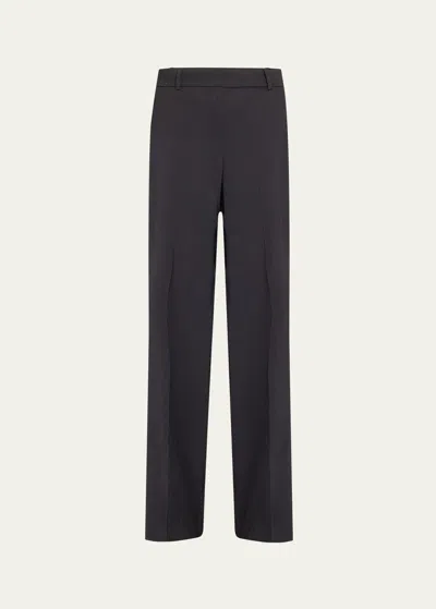 Theory Good Crunch High-waist Wide-leg Trousers In Concord