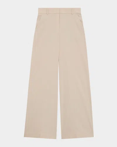 THEORY GOOD CRUNCH HIGH-WAIST WIDE-LEG TROUSERS