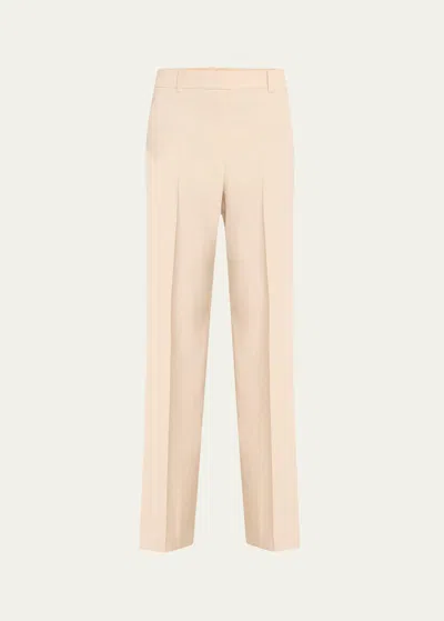 Theory Good Crunch High-waist Wide-leg Trousers In Straw