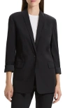 THEORY GOOD SHAWL COLLAR LINEN BLEND BLAZER