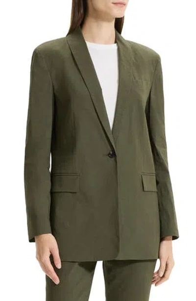 THEORY THEORY GOOD SHAWL COLLAR LINEN BLEND BLAZER