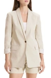 Theory Rolled-sleeve Shawl Collar Jacket In Beige