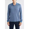 Theory Goris Activate Long Sleeve Polo In Blue