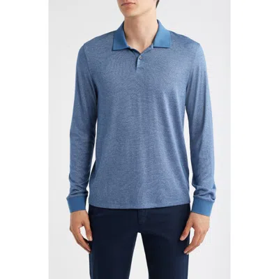 Theory Goris Activate Long Sleeve Polo In Blue