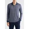 Theory Goris Activate Long Sleeve Polo In Blue