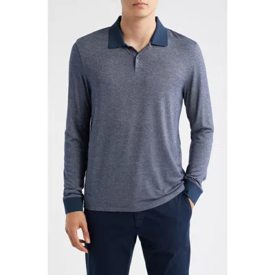 Theory Goris Activate Long Sleeve Polo In Blue