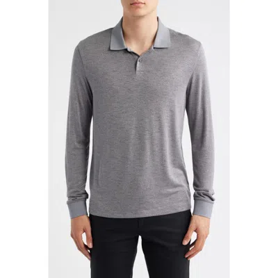 Theory Goris Activate Long Sleeve Polo In Gray