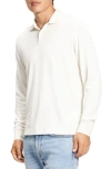 Theory Goris Anemone Milano Long Sleeve Polo In Winter White