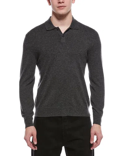Theory Goris Cashmere Polo Shirt In Black