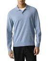 Theory Goris Long-sleeve Polo Shirt In Light Bilen In Blue