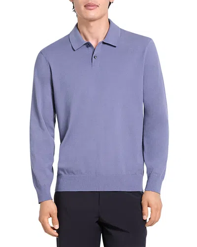 Theory Goris Long Sleeve Polo In Yellow