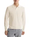 Theory Goris Long Sleeve Polo In Light Bilen Alabaster In White