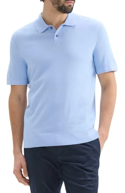 Theory Goris Grid Light Performance Polo In Clear Sky