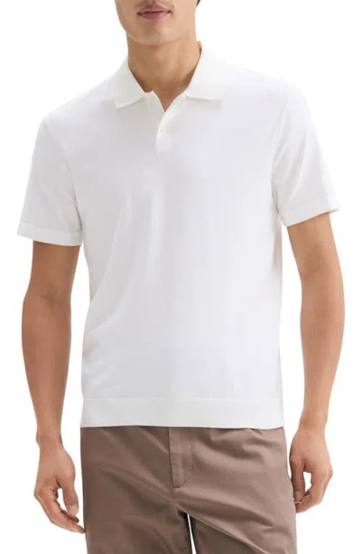 Theory Goris Grid Light Performance Polo In White