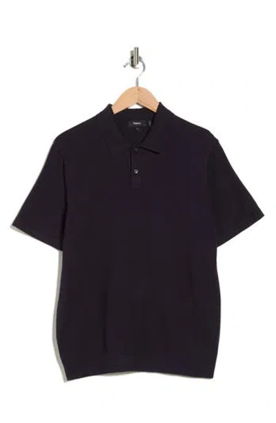 Theory Goris Knit Polo In Blue