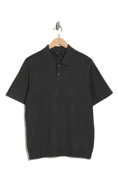 Theory Goris Knit Polo In Gray