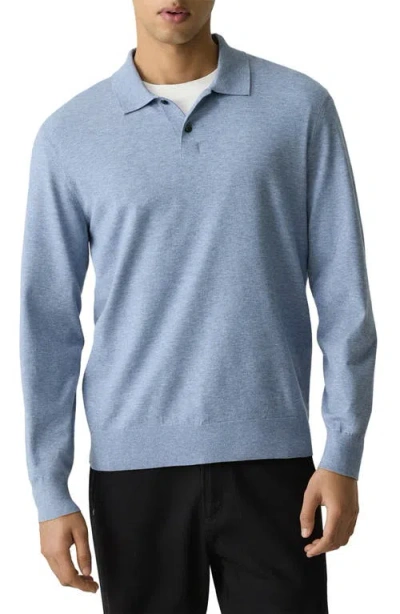 Theory Goris Long Sleeve Polo In Blue