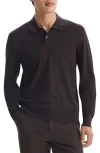 Theory Goris Long Sleeve Polo In Black