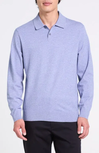 Theory Goris Long Sleeve Polo In Purple