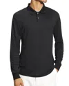 Theory Clinton Supima Cotton Regular Fit Long Sleeve Polo Shirt In Black
