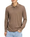 Theory Goris Anemone Milano Long Sleeve Polo In Dark Taupe
