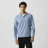 Theory Goris Long-sleeve Polo Shirt In Light Bilen