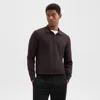 Theory Goris Long-sleeve Polo Shirt In Light Bilen In Hickory