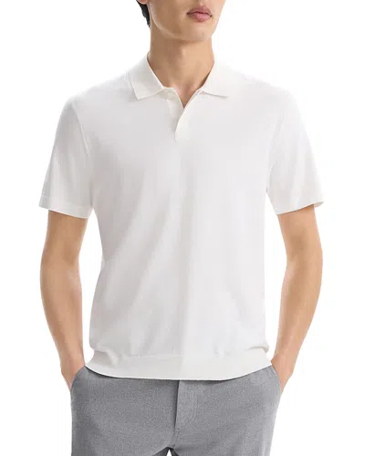 Theory Goris Milano Stitch Regular Fit Polo Shirt In White