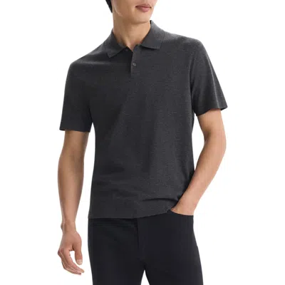 Theory Goris Performance Polo In Charcoal