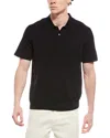 Theory Buttoned Short-sleeved Polo Shirt In Black