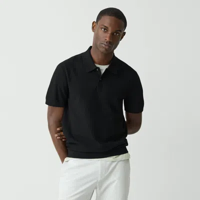 Theory Goris Polo Shirt In Light Bilen In Black