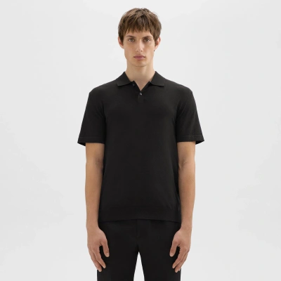 Theory Goris Polo Shirt In Light Bilen In Black