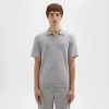 Theory Goris Polo Shirt In Light Bilen In Light Grey Heather