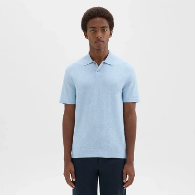 Theory Goris Polo Shirt In Light Bilen In Skylight Melange